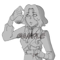 Halfbody sketch+grayscale — $25